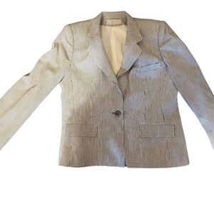 Evan Picone Blue and White Striped Blazer Skirt Set